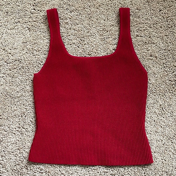 Aritzia Tops Aritzia Babaton Tank Red Poshmark